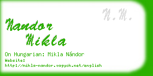 nandor mikla business card