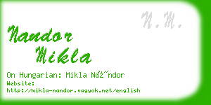 nandor mikla business card